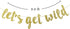 Qttier Jungle Theme Birthday Banner, Gold, 117" x 2" with 3"-6" Tall Letters for 1st Birthday Parties