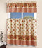 LinenTopia 3pc Kitchen Curtain Set with 2 Tiers 36" L x 27" W and 1 Tailored Valance 15" L x 54" W, Autumn Vineyard