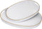 MAONAME White Serving Trays with Handles, Oval Decorative Trays for Coffee Table,
