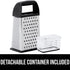 GORILLA GRIP XL 4-Sided Cheese Grater with Container, BPA-Free Stainless Steel Box Grater, Black