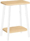 MAHANCRIS Side Table, Small Rectangular End Table with Storage Shelf, 2-Tier Bedside