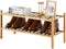 Furshus 2-Tier Bamboo Shoe Rack for Entryway, Stackable | Heavy Duty | Multi-Function,