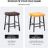 Pack 4 Deisy Dee Velvet Rectangle Vanity Stool Covers, Small Footstool Ottoman Covers of (Golden)