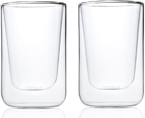 Blomus 63654 Nero Set of 2 Clear Cappuccino or Tea Glasses, 8 oz, 2 Piece