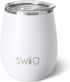 Swig Life 14oz Stemless Wine Cup - Insulated Wine Tumbler with Lid, Stainless Steel Travel Tumbler (White)