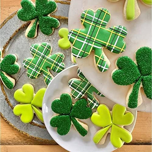Clover Cookie Cutter Set - 4-Piece St. Patrick's Day Shamrock Metal Cookie Cutters, Irish Holiday Party Supplies,