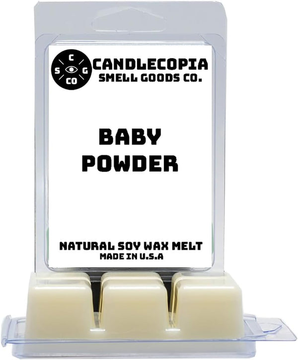 Baby Powder Strongly Scented Hand Poured Vegan Wax Melts, 12 Scented Wax