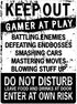 AMERICAN WIT 12" 8" Funny Gamer Decor, 'Keep Out Gamers Only' x Tin Signs, Gaming Do Not Disturb Signs, Funny Video