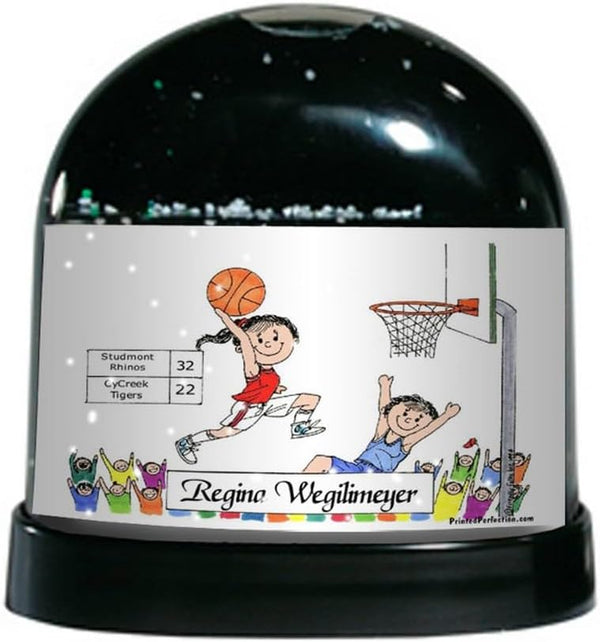 PrintedPerfection.com Personalized Female Basketball Player Snow Globe Gift