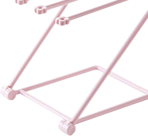 Countertop Dishcloth Drying Rack, 4 Arms Folding Holder for Kitchen Rag Storage, Vertical Stand (Light Pink)