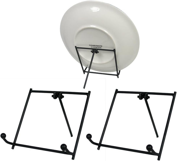 Black Metal Easels Tabletop Display Plate Stands, 4"H, Set of 3 Pieces