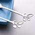 AnSaw 8-Pieces 4.7-Inch Small Coffee Spoons with Leaf Handle (Silver)