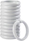 Rocky Mountain Goods Plastic Curtain Rings - 12 Pack, Unbreakable Plastic True O Ring Design, White