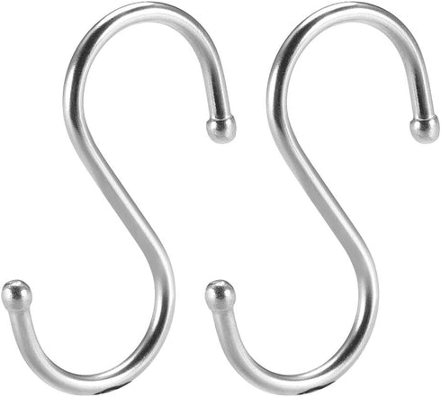 uxcell Stainless Steel S Hooks, 2" S Shaped Hook Hangers for Kitchen, Bathroom, Bedroom Storage (2pcs)