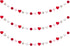 3 Pcs Felt Ball Heart Garlands, Hanging Ornaments for Anniversary, Wedding, Party Decor, Grey White Red