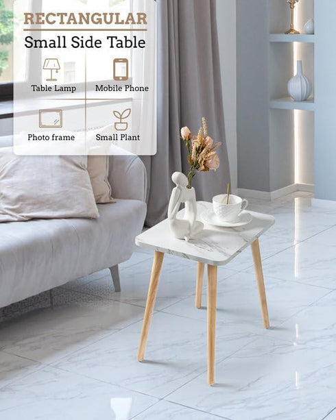 FORAOFUR Small End Table, Side Table Accent Table Living Room Bedroom Balcony Office, Modern Bedside Table Home Decor