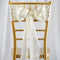 TABLECLOTHSFACTORY 5pcs Ivory Satin Chair Sashes Tie Bows Catering Wedding Party Decorations
