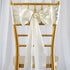 TABLECLOTHSFACTORY 5pcs Ivory Satin Chair Sashes Tie Bows Catering Wedding Party Decorations