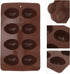 Silicone Baking Cake Mold, Amosfun, 8-Cavity Easter Egg Shaped Molds for DIY Cooking, Coffee Color, 10.62 x 6.29 x 0.78