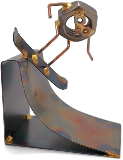 Snowboard Nut Collectible Handmade Metal Art Figurine - Desk Accessories and Trophy for Home Office D cor