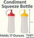 17 oz Set 2-Pack Squeeze Condiment Bottle Mustard & Ketchup Dispensers by Dependable Industries Snap Top, BPA-Free