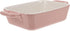 YARDWE Pink Ceramic Loaf Pan Baking Dish, Rectangular Bakeware, Casserole Dish, Serving Plate Tray
