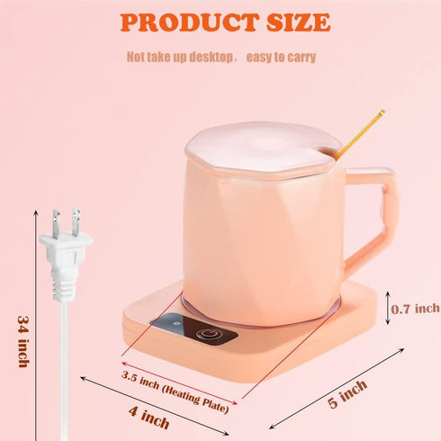 suntchen (4" 5") Coffee Mug Cup Warmer Coaster for Coffee Tea Cocoa Milk Food Fruits Candle, Aluminum Metal Panel, Safe