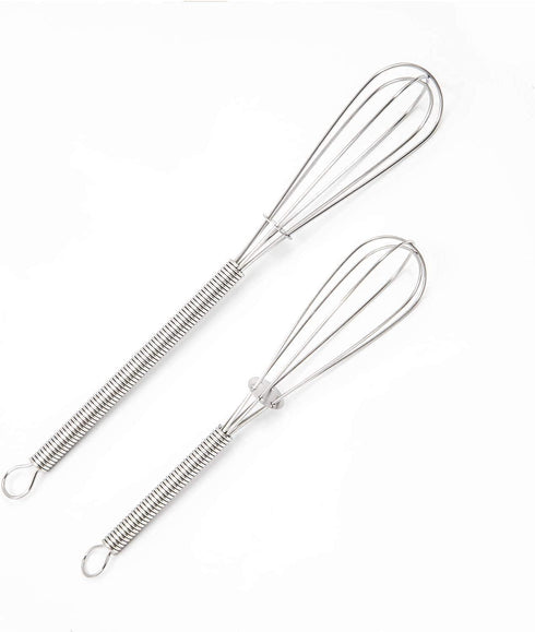 4 Pack Mini Wire Kitchen Whisks, Small Egg Whisk, 5 Inches and 7 Inches, Silver