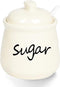 ONTUBE Ceramic Sugar Bowl with Lid and Spoon, 12oz (beige)