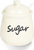 ONTUBE Ceramic Sugar Bowl with Lid and Spoon, 12oz (beige)