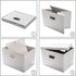 PRANDOM Large Stackable Storage Bins with Lids, 3-Pack Leather Fabric Foldable Storage Boxes for Home