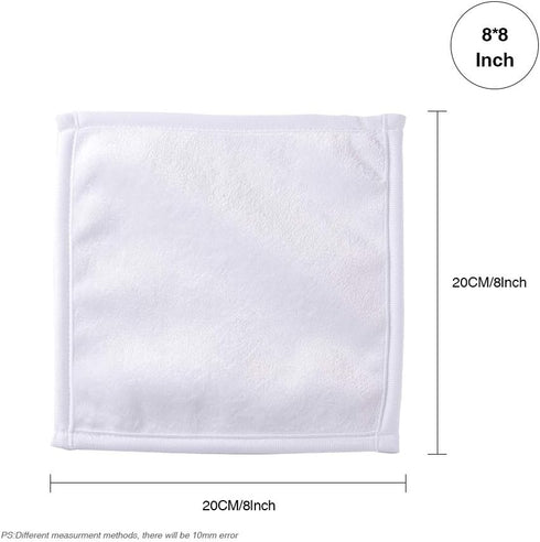 PYD Life 12 Pack Sublimation Blanks White Towel, 8 Inch Bathroom Hand Towel for Heat Press Transfer Print