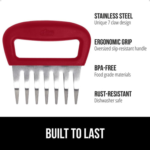Gorilla Grip Oversized Stainless Steel Meat Shredder Claws for Shredding Chicken, Pulled Pork, and Meats