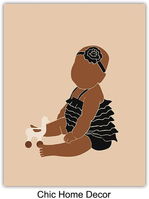 African American Baby Nursery Decor - Black Girls Room Decor - Little Girls Bedroom Wall Art - Toddler Bedroom Art