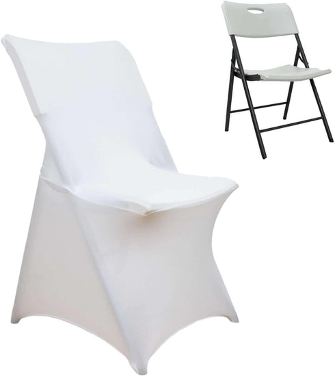 Premium White Spandex Chair Cover for Lifetime Folding Chairs