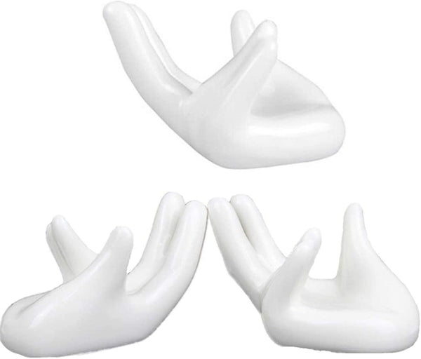Eshylala 3 Pack Air Plants Holders Ceramic Mini Hand Shape Stand Tillandsia Holder