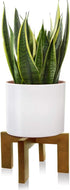 Wood Plant Stand, Mid Century Modern Planter Stand Rattan Flower Pot Stand,