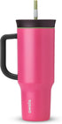 Owala Stainless Steel Triple Layer Insulated Travel Tumbler, 40 oz, Pink (Watermelon Breeze)