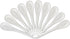 Set of 10 White Porcelain Spoons, 5 Inch, for Coffee, Tea, Yogurt, and Ice Cream