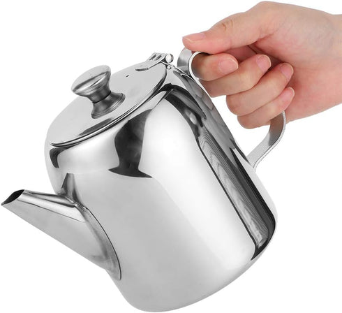 Coffee Pot Teapot Stainless Steel Tea Kettle, Short Spout Pour Over for Home Kitchen, Hotel, Restaurant (32oz)