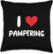 I Love Pampering Heart Relaxation Spa Resort Throw Pillow
