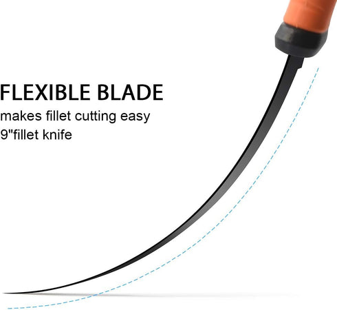 Fishing Fillet Knife, Sharp Flexible Stainless-Steel Blade 5’’-9’’, Professional Knives for Filleting and Boning