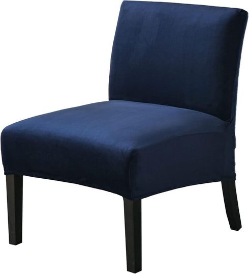 JIAN YA NA Armless Accent Chair Cover, Stretch Armless Chair Slipcover Velvet