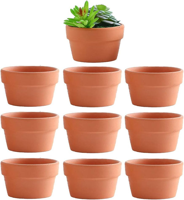 Yishang 4.4 Inch Shallow Terracotta Plant Pots, Ceramic Clay Cactus/Succulent Container with Drain Hole for