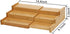 Lustiger Chef 3-Tier Countertop Spice Rack Organizer for Cabinet, Expandable Natural Bamboo Desk Shelf, Adjustable