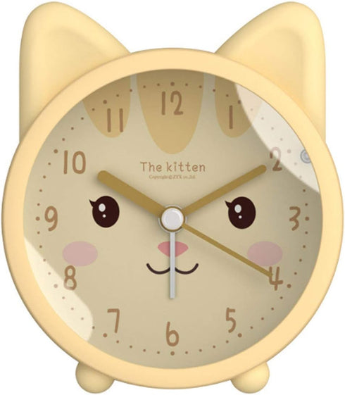 3" Cartoon Animal Alarm Clock, Silicon Analog Silent Non-Ticking Backlight Desk Clock