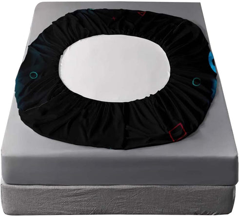 HOSIMA Gaming Bedding Set, Twin Size Gamepad Fitted Sheet and Gamer Bedding for Boys, 1 Fitted Sheet + 2 Pillowcases