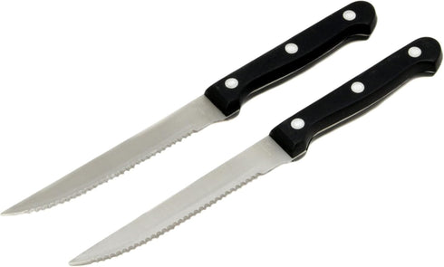 Chef Craft Select Steak Knife Set, 2 Piece Set, 4.5 Inch Blade, Stainless Steel/Black