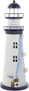 Ciieeo Lighthouse Candle Lantern, Iron Tealight Candle Holder Nautical Lighthouse Figurine for Coastal Table Decor