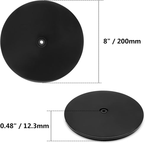 Jersvimc 8 Inch Jersvims Acrylic Turntable Platter, Black Turntable Organizer Round Rotating Plate for Kitchen Pantry